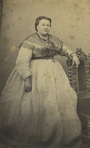 France Paris Woman Portrait Fashion Old CDV Photo Pignolet 1860's