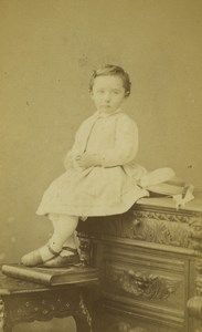 France Douai Baby Child Portrait Old CDV Photo Cebé 1870