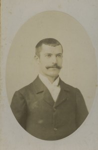 France Man Portrait Moustache Fashion Old CDV Photo 1890