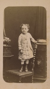 France Saint Etienne child Portrait Fashion Old CDV Photo Rebeaud 1875