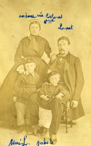 France Marseille Family portrait Delmas Old CDV Photo Leroux 1860's