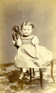France Paris Child Toddler portrait fashion Old CDV Photo Tiffereau 1870