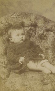 Belgium Brussels Toddler portrait fashion Old CDV Photo Fabronius 1880