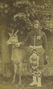 United Kingdom Dover Military Scottish Uniform Deer Old CDV Photo Amos 1870