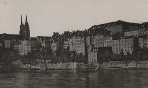 Switzerland Basel panorama Cathedral Old large CDV Photo 1890