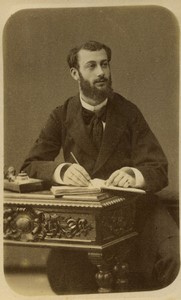 France Perigueux Man at desk Fashion Old CDV photo Dorsene 1880