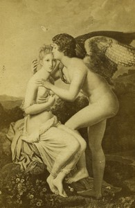 France CDV Photo of Cupid and Psyche gravure by François Gérard 1870