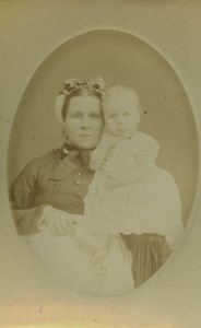 France Abbeville Woman & Baby Guy de Valanglart Old CDV photo Bocher 1883