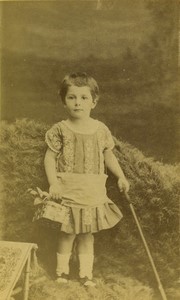 France Dinard Child  in Studio Portrait Fashion Old CDV photo Ordinaire 1875 #1