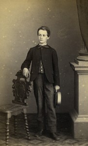 France Dieppe Boy Portrait Fashion Old CDV photo Parkinson 1870