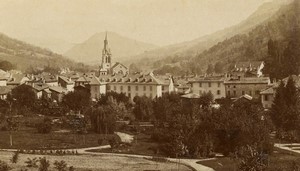 France Pyrenees or Alpes? Small Town in Valley Old CDV photo 1870