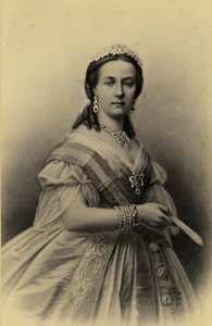 Belgian Queen Marie Henriette of Austria Portrait Old CDV photo Neurdein 1870