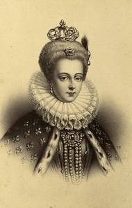 France Paris Queen Louise de Lorraine Portrait Old CDV photo Neurdein 1870