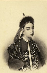 France Paris Empress of China Portrait Old CDV photo Neurdein 1870