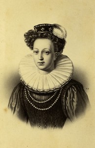 France Paris Queen Catherine Parr Portrait Old CDV photo Neurdein 1870