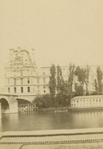 France Paris Tuileries Seine & Bridge old Anonymous CDV Photo 1860's