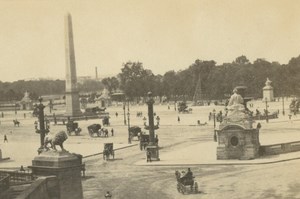 France Paris Place de la Concorde Animated Obelisk Anonymous CDV Photo 1860's