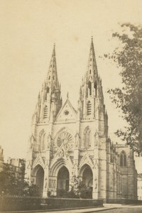 France Paris Saint Clotilde Basilica Church Anonymous CDV Photo 1860