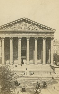 France Paris La Madeleine Church Animated Street Anonymous CDV Photo 1860