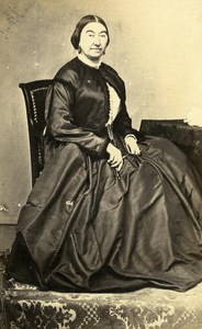 France Vichy Woman Western Fashion Crinoline Old CDV Brears Photo 1860