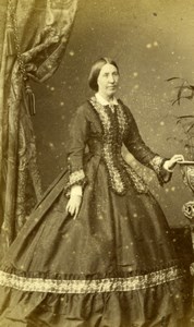 Portrait Lady Second Empire French Fashion Old Bingham CDV Photo 1860