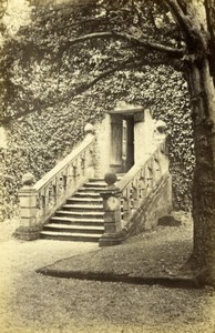 Derbyshire Bakewell Haddon Hall Stone Stairs Old J. Clark CDV Photo 1870
