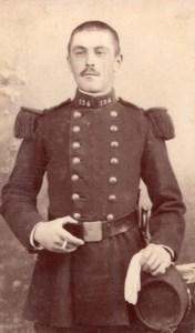 Nancy French Man in Military Uniform Old Odinot CDV Photo 1890