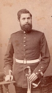 Oldenburg Bearded German Man in Military Uniform Old JB Feilner CDV Photo 1890