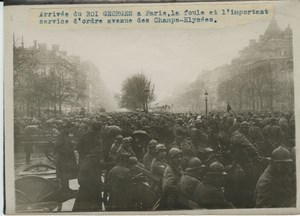 King Georges V Visit to Paris Crowd old Photo 1918