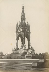 London Albert Memorial old Albumen Photo 1880