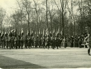 France WWI Military parade French Army Flags old Photo 1914-1918