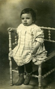 France Paris Young Boy on a Chair old Lines-Girard Studio CDV Photo 1890