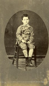 France Young Boy in Costume Fashion old Photo CDV 1860'