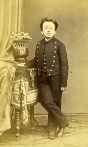 France School Boy in Uniform Second Empire Fashion old Photo CDV 1860