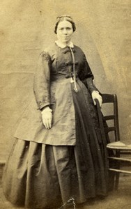 France Lady Nice Dress Second Empire Fashion old Photo CDV 1860'