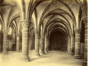 France Normandy Mont Saint-Michel Abbey Abbaye old Neurdein Photo 1880