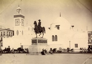Algeria Algiers Jamaa al-Jdid Mosque Equestrian Statue Alger Albumen Photo 1880'