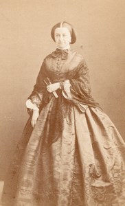 Elegant Woman French Fashion old CDV Photo 1860'