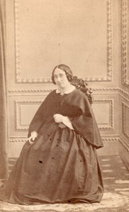 Elegant Woman French Fashion old CDV Photo 1860'