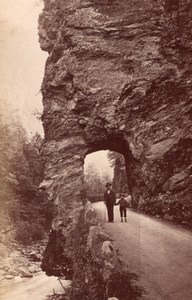 Narrow Pass Tamina Ragatz Switzerland old Photo 1880'