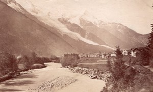 France Chamonix Mountain panorama old Photo 1880