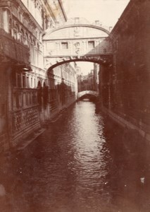 Italy Venezia Bridge of Sighs old snapshot Photo 1899