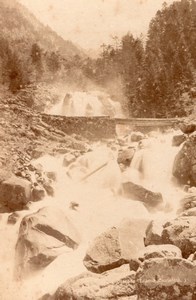 Cauterets Lutour falls France old Photo 1890'