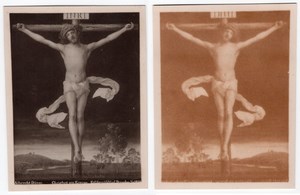 Jesus on Cross Chemical Transfert Photo Miracle 1890