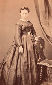 Woman Bordeaux Second Empire Fashion Charles CDV 1860'