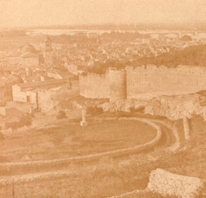 Beaucaire Panorama France Old Stereo Photo 1860'