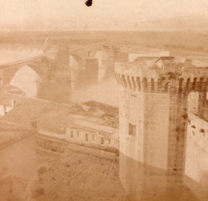 Avignon Rampart Bridge France Old Stereo Photo 1860'