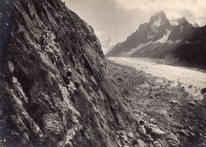 France Alpes Le Mauvais Pas Glacier old Photo 1900