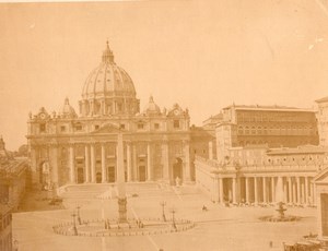 Italy Roma Saint Peter Square old Photo 1880'