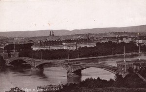 Coblenz Bridge Germany Rheinlande Old Cabinet Card Photo CC 1897